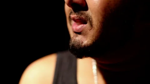 Extreme close up of a mouth Stock Footage 132230558