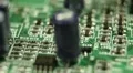 Extreme Close Up Pan Computer Mother Board System Semiconductors New Transistors HD Footage