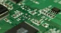 Extreme Close Up Pan Computer New Tech Capacitors Wire Communication Connection HD Footage