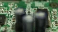 Extreme Close Up Pan Detail Electronic Hardware Board Printed Cells Connecting HD Footage