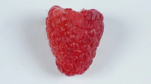 Extreme close up of a raspberry. Video stock 107073670