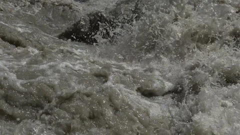 Extreme close-up of river rapids in Jeti-Oguz, Kyrgyzstan, 4K Stock Footage 342034528