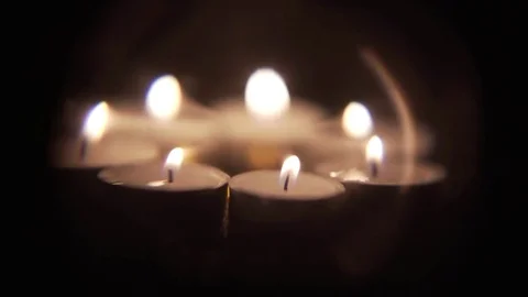 Extreme Close Rotating Candles Stock Footage 72491477
