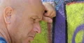 Extreme Close Up Sad Man Suffering Worried Suffering Person Graffiti Wall Paint 4k or 4k+ Resolution