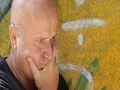 Extreme Close Up Sad Man Suffering Worried Suffering Person Graffiti Wall Paint 4k or 4k+ Resolution
