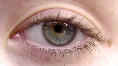 Extreme close up slow motion green eye Stock Footage 137459575
