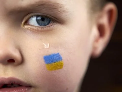 Extreme close up of small boy crying Stock Photos