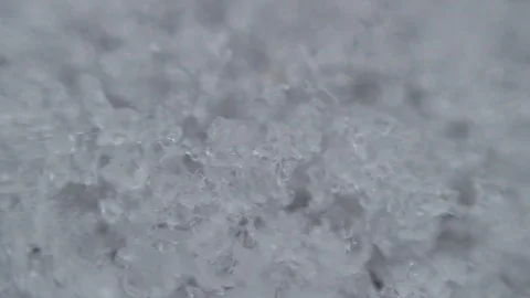 Extreme Close Up Snow &amp; Ice Texture Handheld Shot Stock Footage 106681604