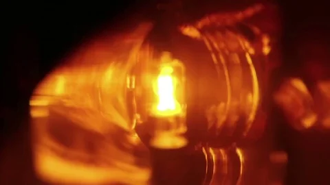 Extreme close-up of soft focused flasher light Stock Footage
