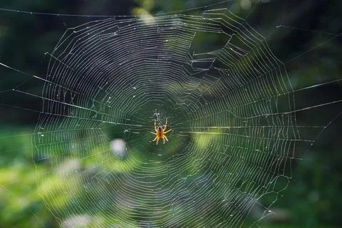 Extreme close up of a spider web Stock Photos
