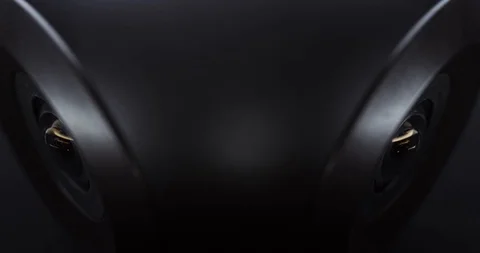 Extreme close-up of a surveillance camera watching and tracking Stock Footage 121018372