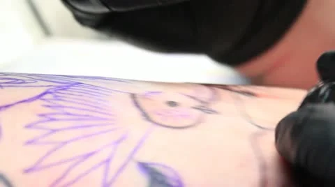 Extreme Close Up Tattoo 2 스톡 동영상 10920182