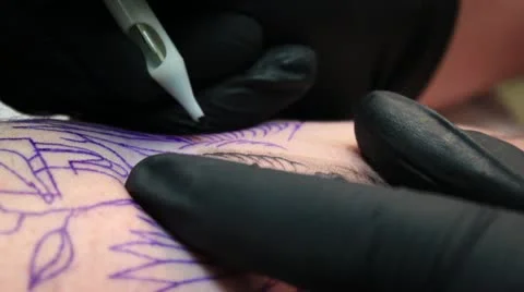 Extreme Close Up Tattoo 4 스톡 동영상 10920276