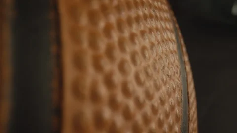 Extreme close up of texture of a basketball Stock Footage 123917528