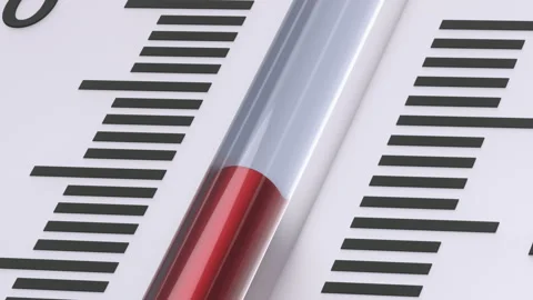 Extreme close up at thermometer with increasing temperature. Stock Footage 106819559
