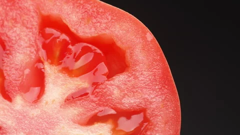 Extreme Close Up Tomato Cross Section Macro Detailed Texture Stock Footage 325431525
