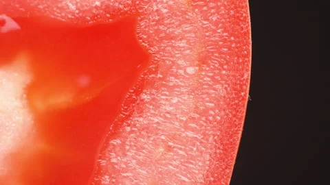 Extreme Close Up Tomato Cross Section Macro Detailed Texture Stock Footage 325432265