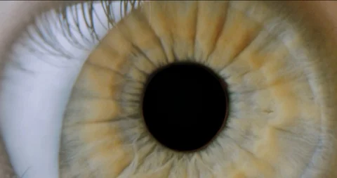 Extreme Close Up Tracking Shot Human Pupil Eye Tunnel Human Soul Universe Video stock 127568512
