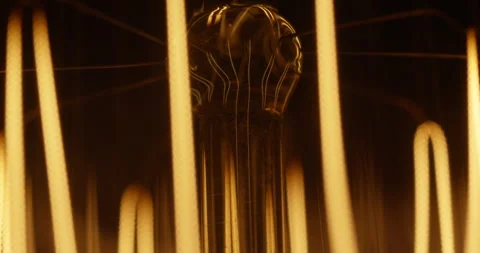 Extreme close up of tungsten Edison light bulb. Abstract moving background. Stock Footage 146676339