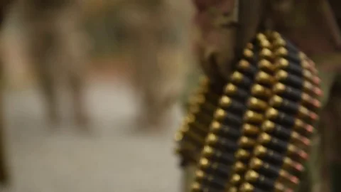 Extreme Close Ups of M240B Machine Gun firing at Qualification Range Vídeos de archivo 81247660