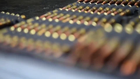 Extreme Close Ups of M240B Machine Gun firing at Qualification Range 動画素材 81247964