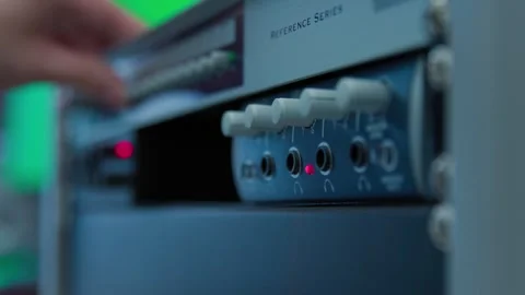 Extreme close-up view of sound engineer in action Видео 335065810