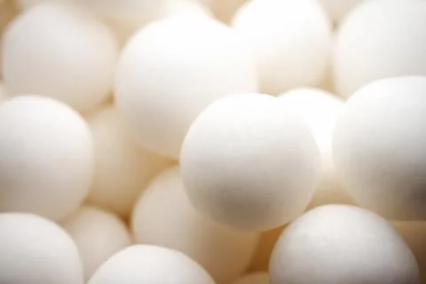 Extreme close up of white small peppermint candy balls Stock Photos