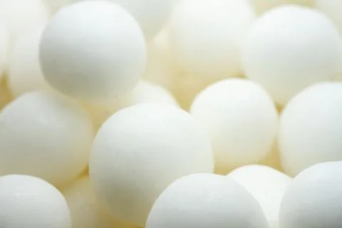 Extreme close up of white small peppermint candy balls Stock Photos