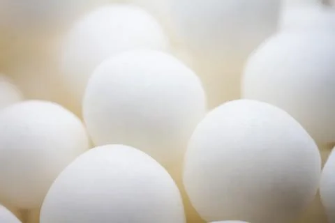 Extreme close up of white small peppermint candy balls Stock Photos