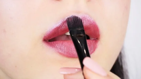 Extreme close-up of young woman's lips. Stock-Footage 112956775