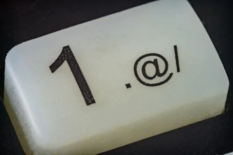 Extreme closeup of a button with number one on it Stock Photos