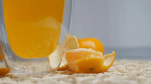 Extreme closeup citrus composition on the table. Oranges, tangerines, citrus Stock Footage 198736297