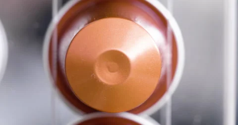 Extreme closeup of coffee capsules Vídeo Stock 151387209