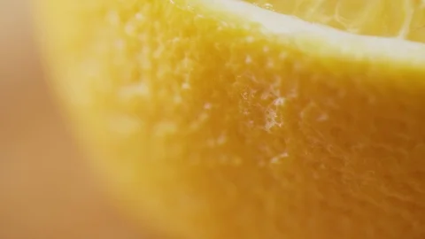 Extreme Closeup Of Fresh Orange Fruit Rotating Stock Footage 86081682