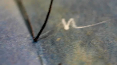 Extreme closeup of handmade calligraphy artwork Stock Footage 59220974