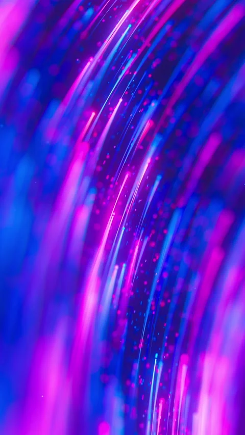 Extreme closeup of neon line flow carrying big data at light speed. Digital data Stock Footage 348282910