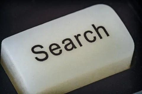 Extreme closeup of a search button Foto stock
