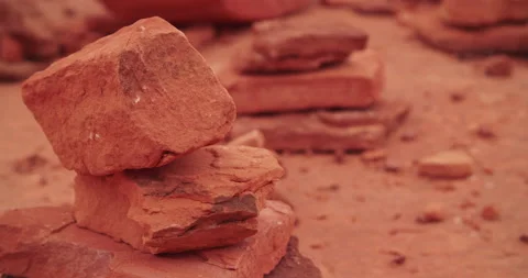 Extreme Closeup Stack of Red Rocks Moab, UT Stock Footage 149706857