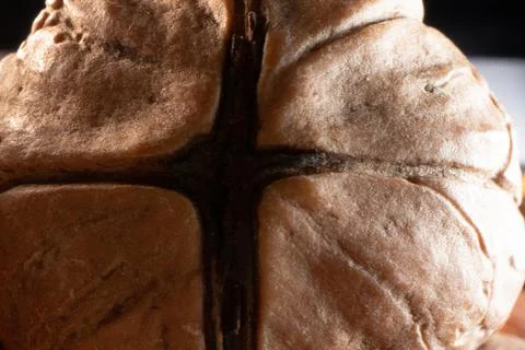 Extreme closeup of a walnut Stock Photos