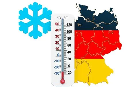 Extreme cold in Germany concept. 3D rendering Extreme cold in Germany conc... Stock Photos