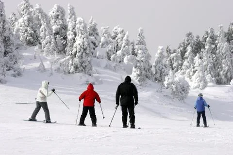 Extreme cold skiing 2 Stock Photos