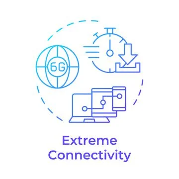Extreme connectivity blue gradient concept icon Stock Illustration