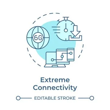 Extreme connectivity soft blue concept icon Stock Illustration