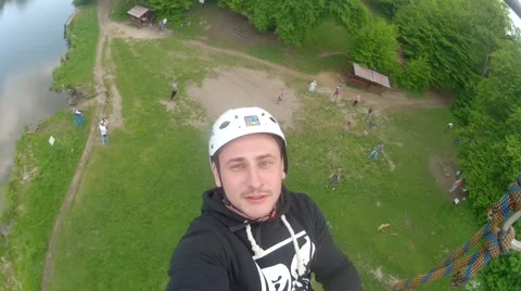 Extreme descent to bungee Stock Footage 61880271