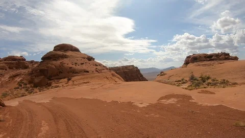 Extreme desert rocks off road recreation driving POV 4K Stock Footage
