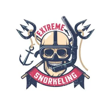 Extreme diving retro emblem Stock-Illustration