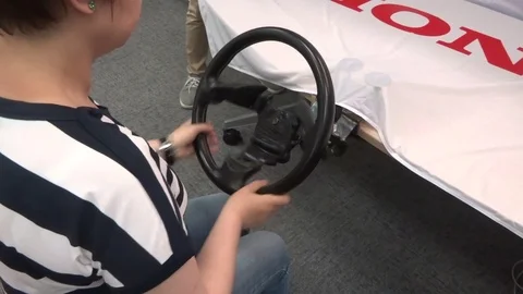 Extreme driving school - learning to fast steering wheel turn Stock Footage 91322185