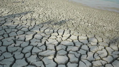 Extreme Drought Dries Up a Lake Bed in Just Two Weeks Stock Footage 344890839