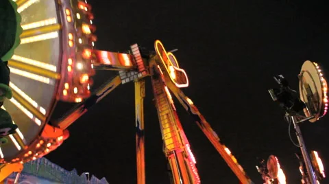 Extreme fairground ride3 Stock Footage 1060531