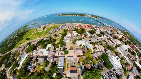 Extreme fisheye video of St Augustine Florida Castillo De San Marcos landma.. Vídeo Stock 337917153